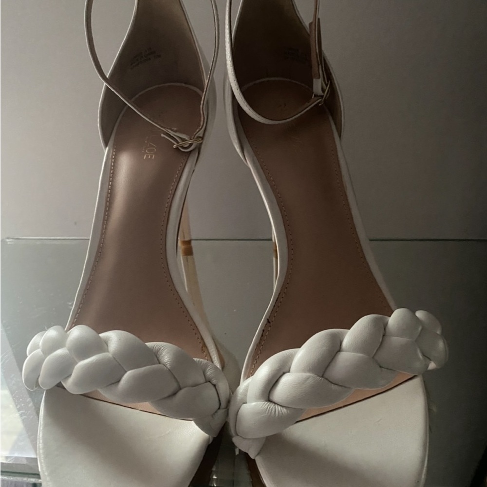 Elegant White Braided Women's Sandals